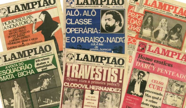 Capas de edições do jornal Lampião da Esquina