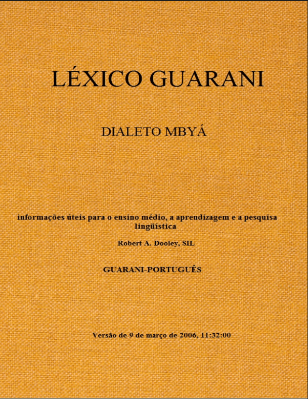 Capa do livro Léxico Guarani